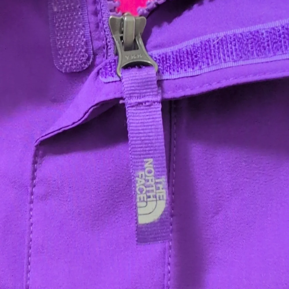 North Face Kids' Purple Raincoat/Ski Jacket with Pink/White Highlights - Picture 5 of 9